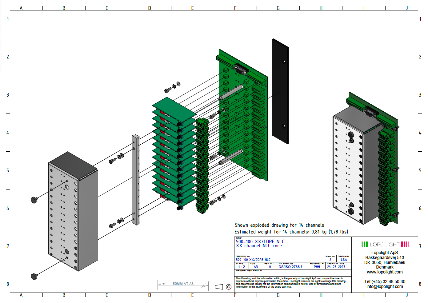 19 channel NLC core 19 channel NLC core